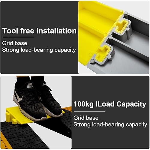 Miniatura 2 de ZJIEX Rampa de umbral de goma, rampas de bordillo antideslizantes, rampa para silla de ruedas de 3 a 2.6 in de alto, rampa empalmable con tira