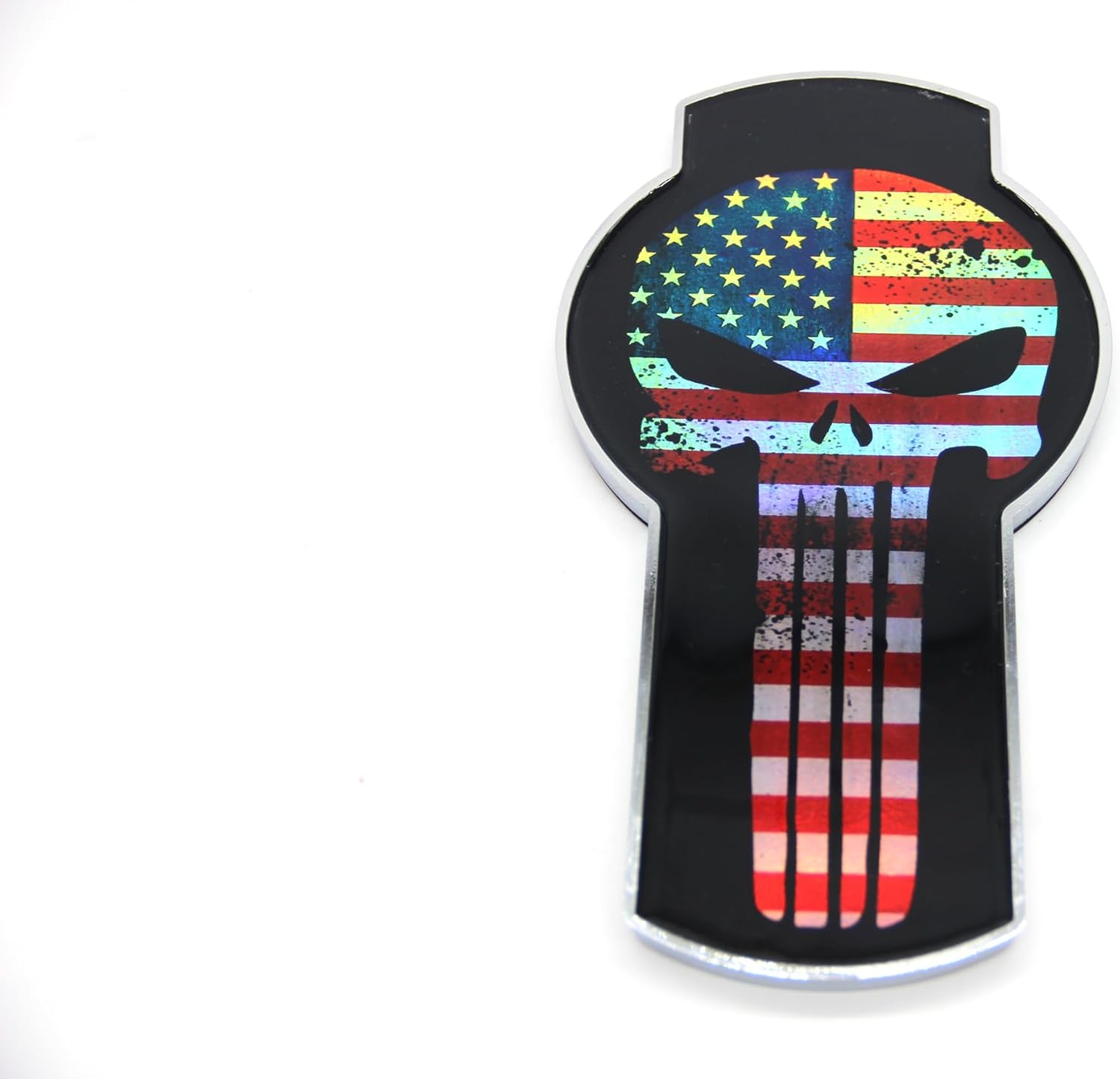 Generic Kenworth Bug Hood Grille Logo Emblem Badge Chrome Red Metal Flake American Flag Skull 8"", 85ERRE