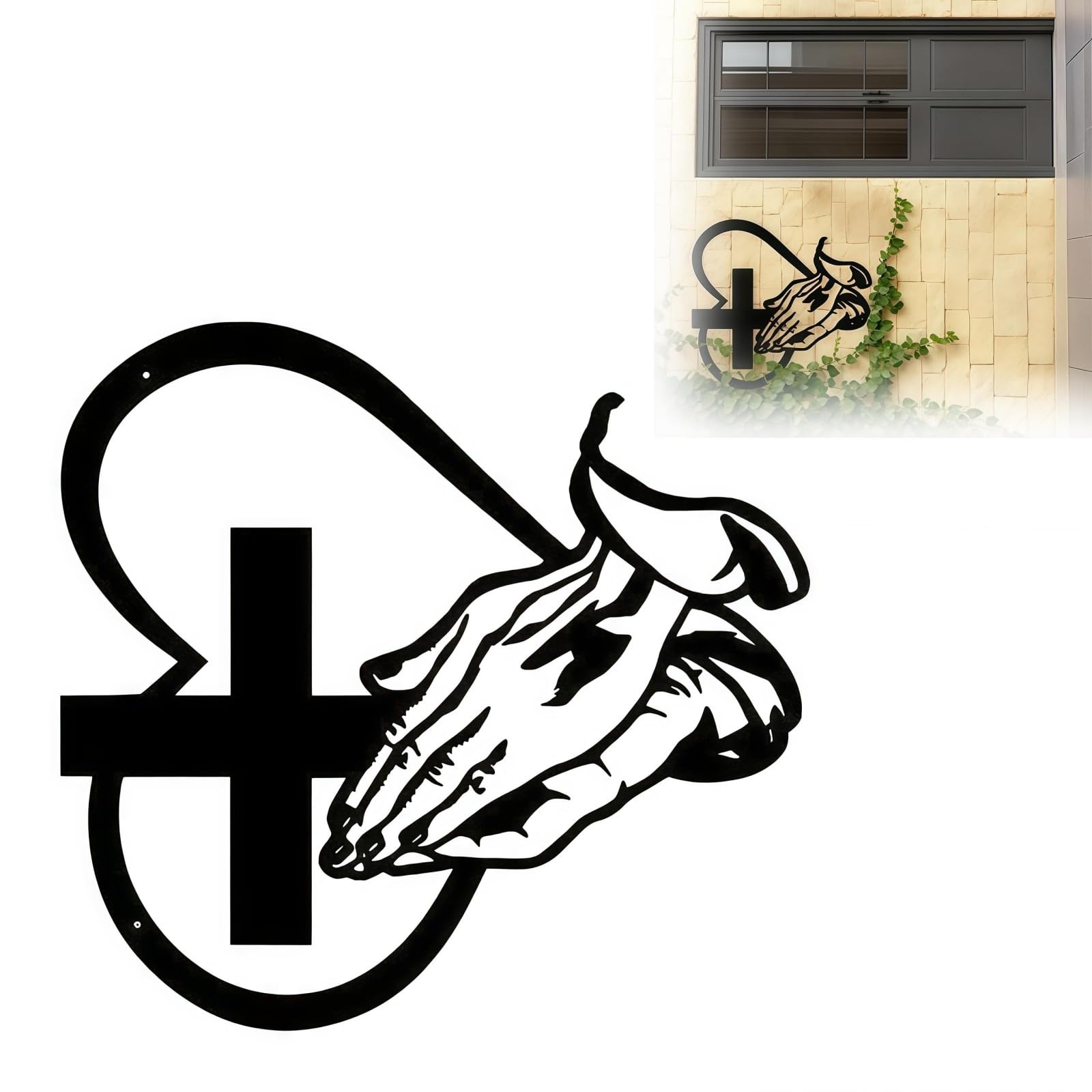 Whoasyst Inspirational Heart Metal Crosses Wall Art Decors Carbon Steel Praying Hand Sign Plaques for Farmhouse Religious Gift Metal Crosses Wall Decors