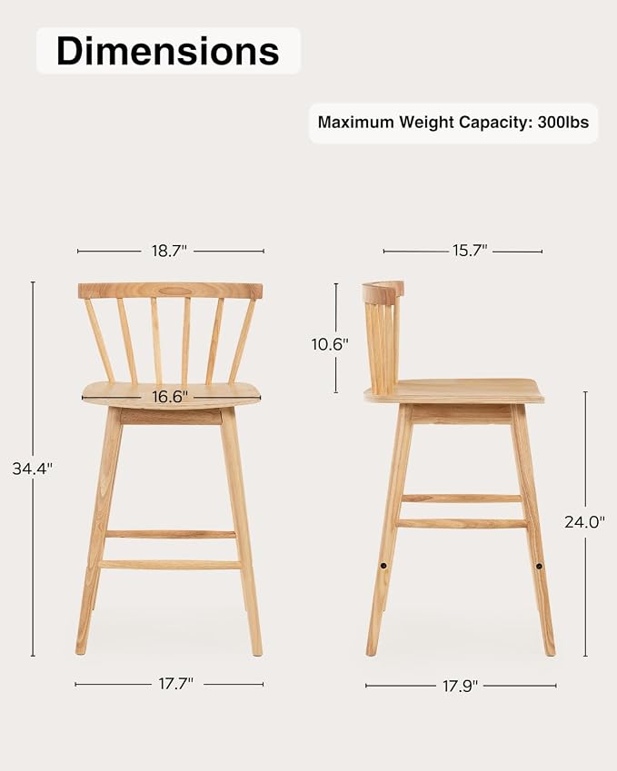 Set de 2 Butacos de Madera Natural para Barra miniatura 2
