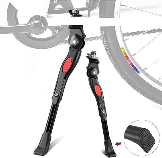 Adjustable Fahrradständer for Decathlon Btwin Fold, Center Mount Side Stand Adjustable Parking Rack Aluminum,B White