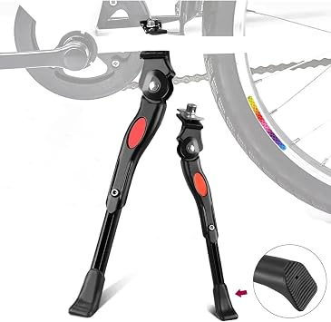Adjustable Fahrradständer for Decathlon Btwin Fold, Center Mount Side Stand Adjustable Parking Rack Aluminum,B White