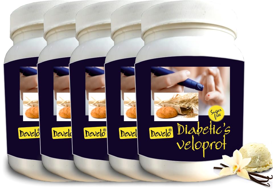 Image of Develo Diabetic Protein Powder Sugar Free Nutrition for diabetes Care (Pack of 5) Vanilla