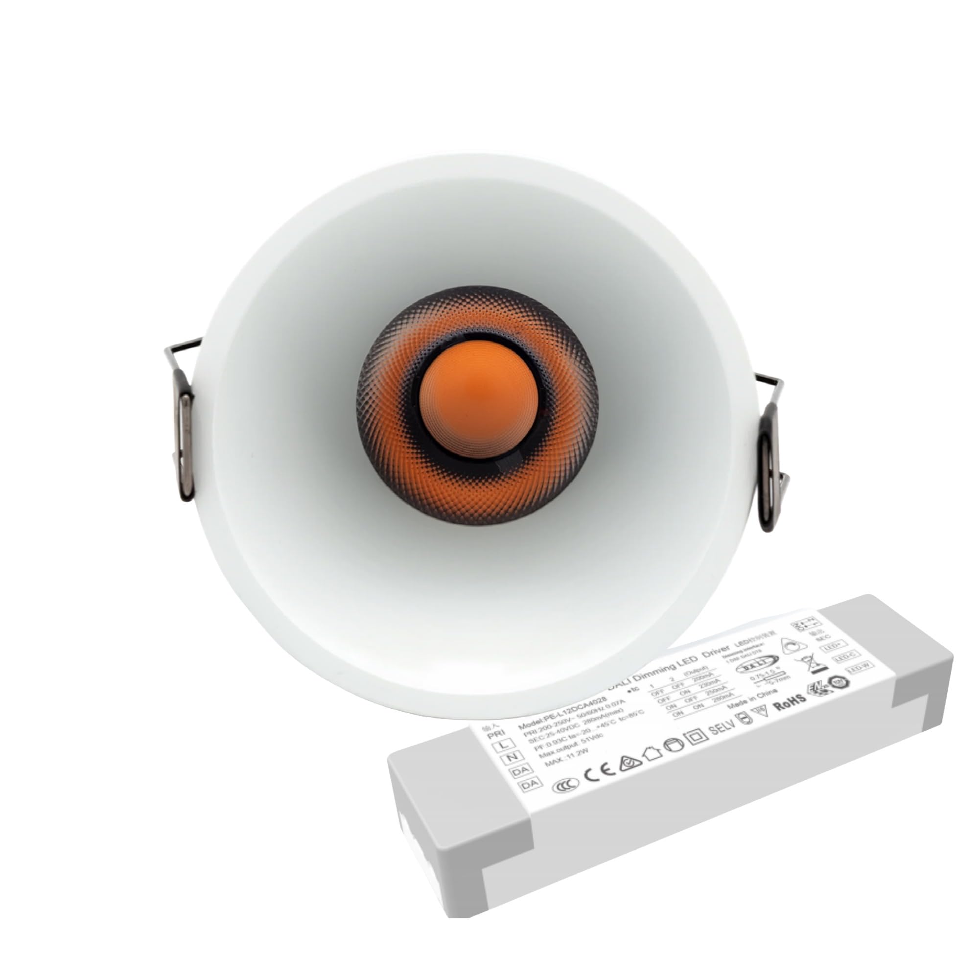 EDGE Premium LED Einbaustrahler Tunable White, Smart DALI 2 DT8 Profi Einbauspot Weiß, HCL Human Centric Lighting, 12W, 2700-6500K, hochwertiges Design, dimmbar, Warmweiß bis Tageslicht