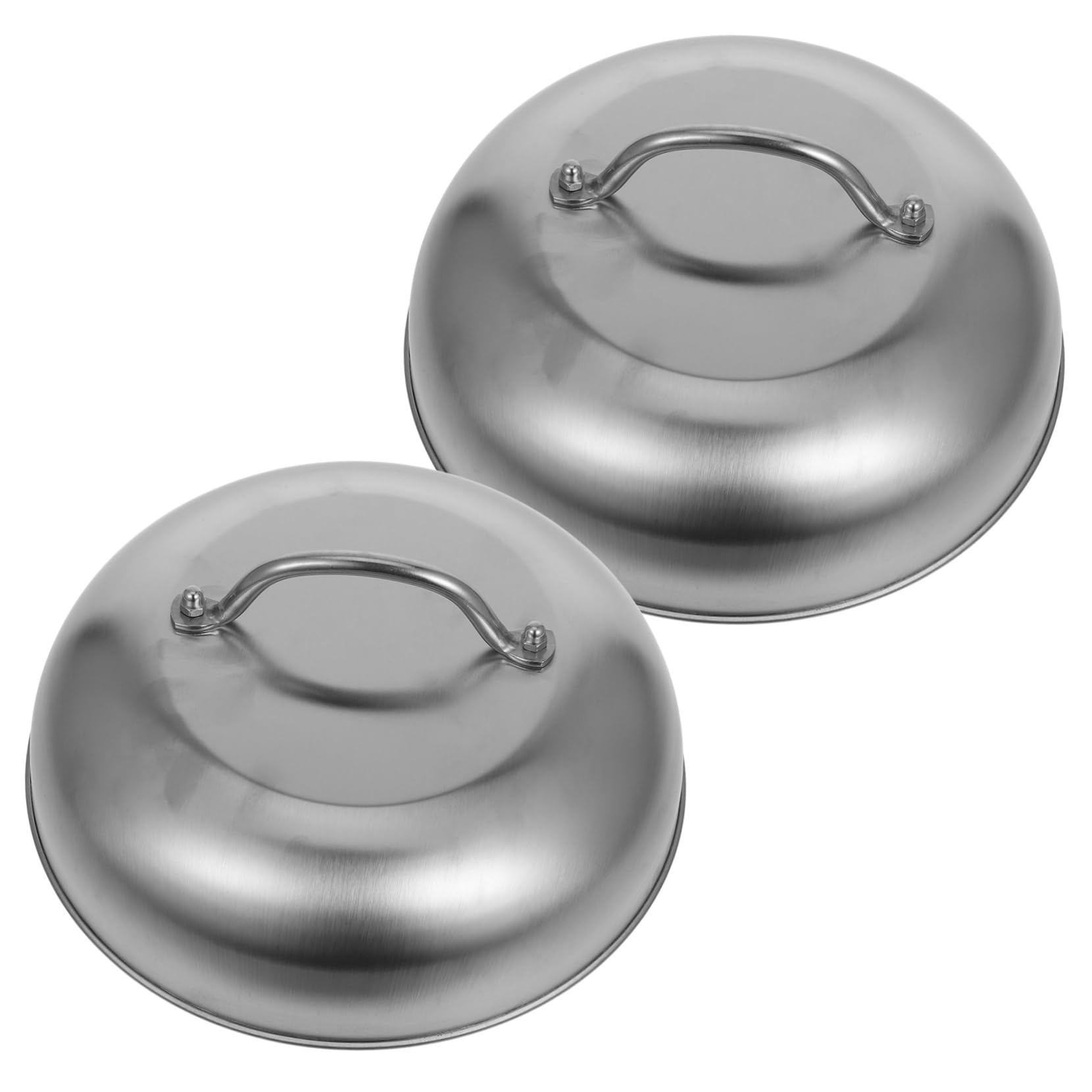 BESPORTBLE Coperchio Rotondo in Acciaio Inox per Pentole da Cucina 2 Pezzi, Copertura Elegante e Resistente per Casa e Campeggio, Previene Traboccamenti