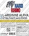 Hard Rhino L-Arginine Alpha Ketoglutarate (AAKG) Powder, 250 Grams (8.8 Oz), Unflavored, Lab-Tested, Scoop Included