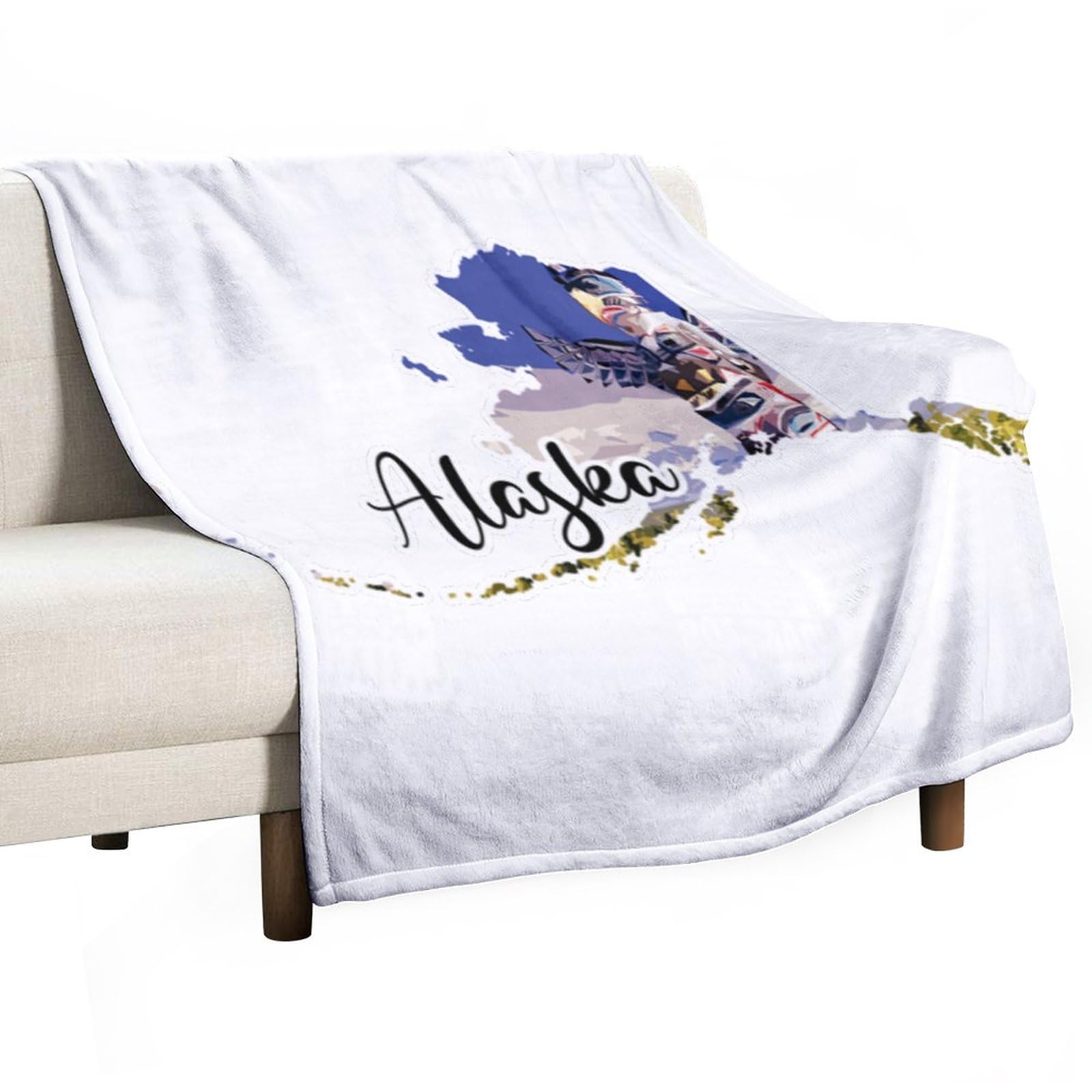 Couverture flanelle Alaska pour soirée cinéma | Grand plaid polaire doux imprimé ville