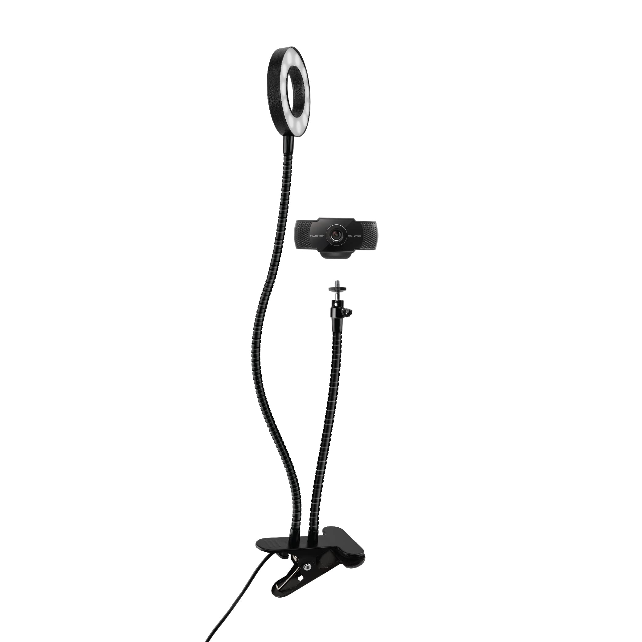 Slide 1080P HD webcam, anello di luce portatile con supporto, kit vlogging per TikTok, YouTube, Twitch, apparecchiature di trasmissione, videocamera registratore video con 30 modalità di luce, 30 FPS