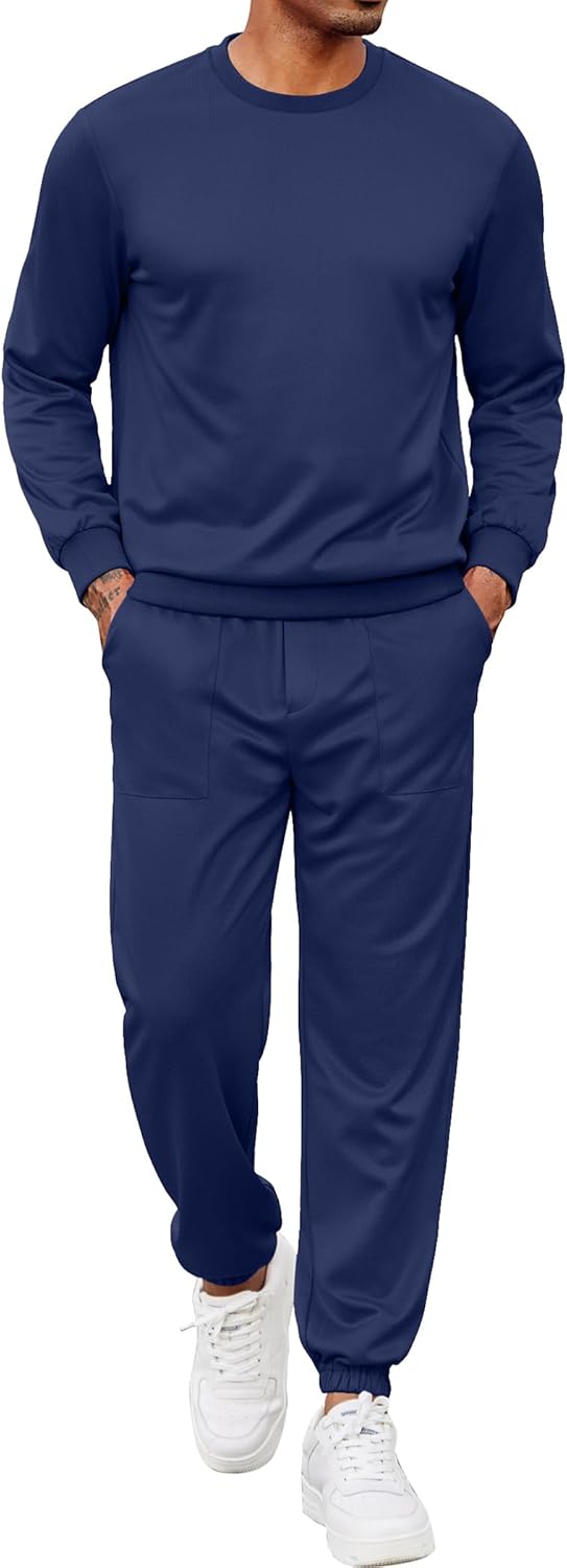 COOFANDY Men's Tracksuit 2 Piece Sweatsuit Set Long Sleeve Pullover Athletic Suit For Sports Casual Fitness Jogging