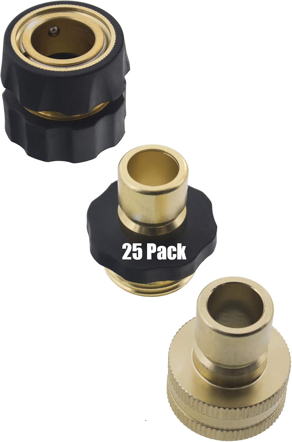 25 Erie Tools Garden Hose Pressure Washer Quick Connector Kit with Male Female Connections and Nylon Grip