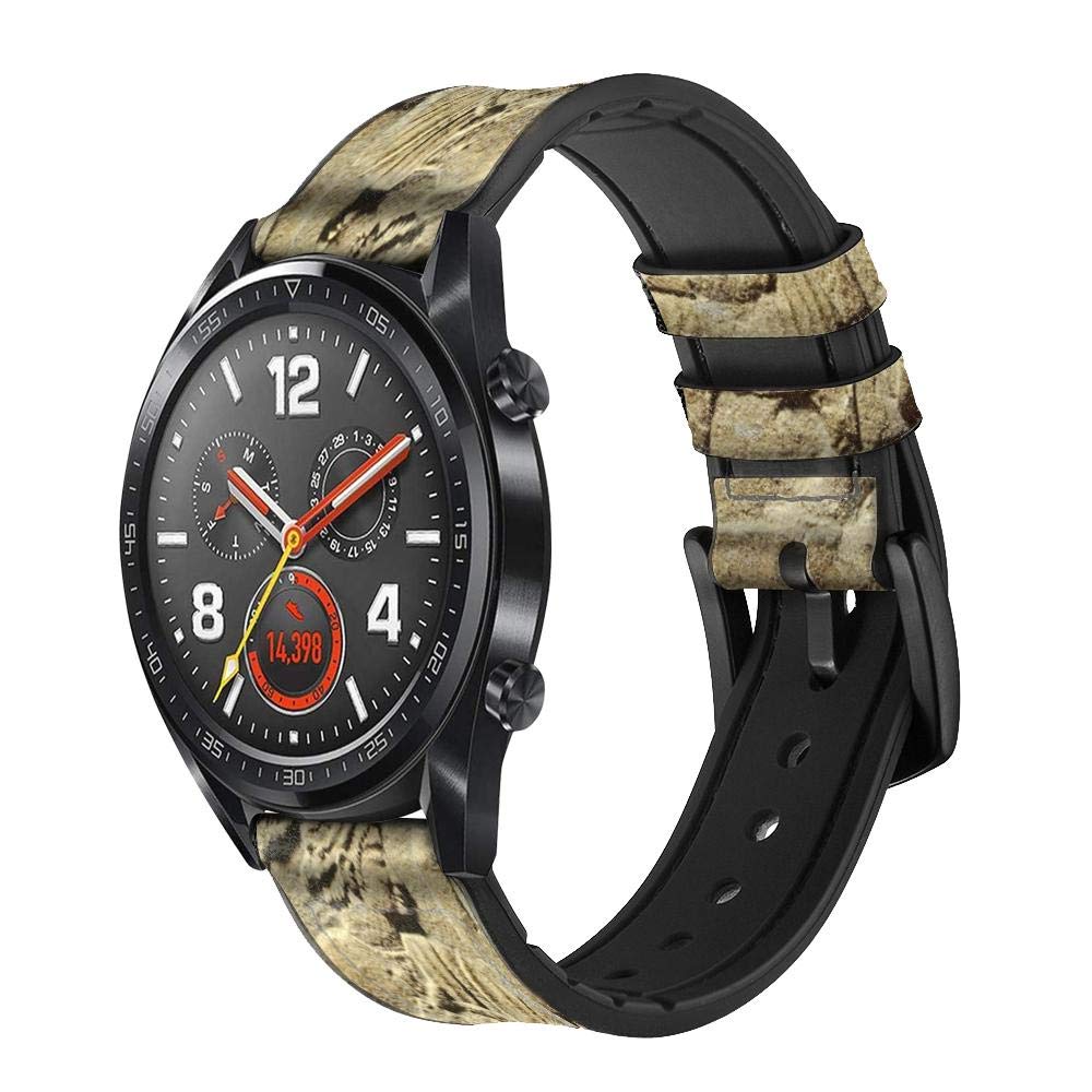 Innovedesire Roman Art Bracelet de Montre Intelligente en Cuir et Silicone pour Wristwatch Smartwatch Smart Watch Taille (22mm)