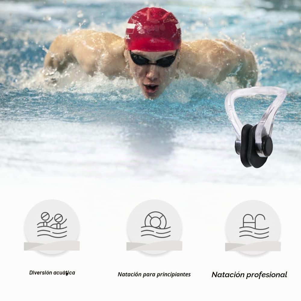 Pinzas para la Nariz de Silicona 2 Pcs Impermeable Entrenar Buceo Natación