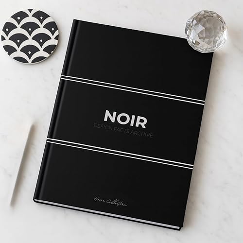 Vista 8 de Large Black Coffee Table Book – Decorative Faux Hardcover NOIR Design Facts Archive: Minimalist Display Book with 175 Modern Design Facts for