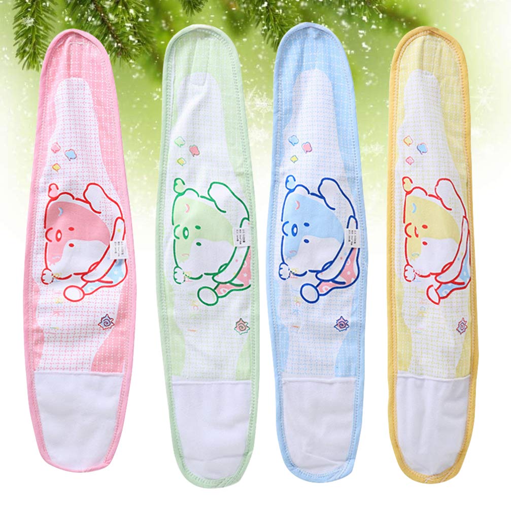 EXCEART 4 Unids Banda De Ombligo Para Bebé Ajustable Cinturón De Protección Del Ombligo Banda De Para Recién Nacido Con Diseño De Dibujos Animados Suave Y Cómodo Para Uso Diario