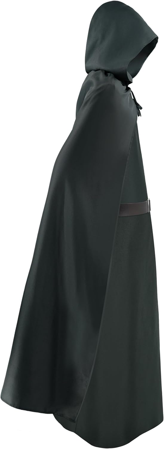 EDAUWAE Wizard Costume Men Pagan Tunic Cloak Warlock Robes Wizard Outfit with Wig Beard Cloak Magic Wand Halloween Costume - Image 3