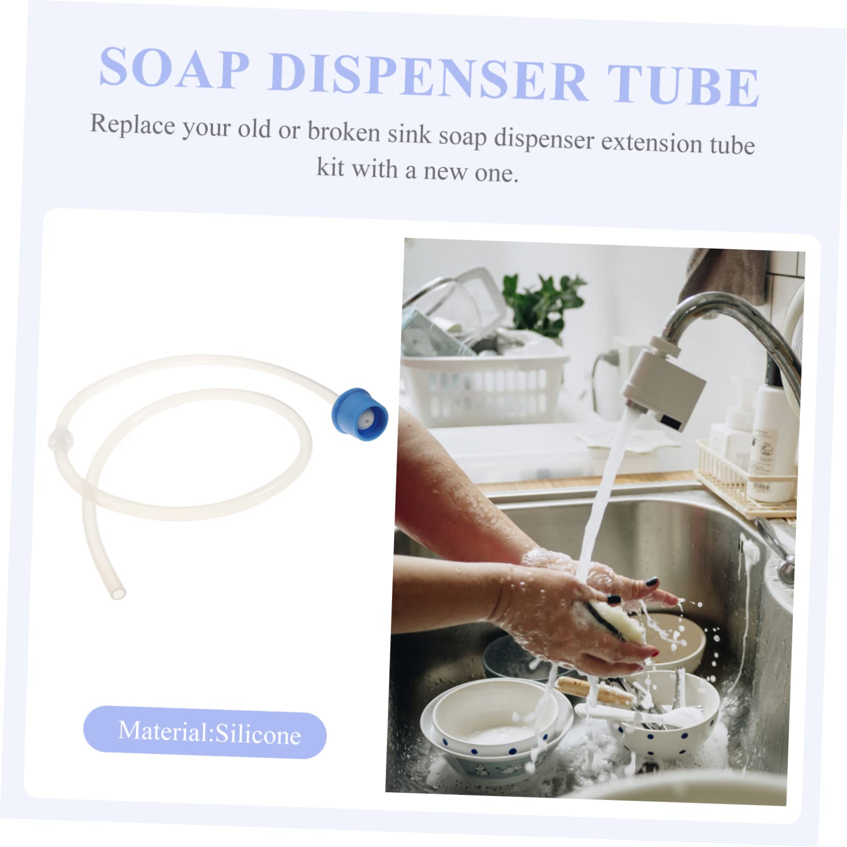 LIFKOME Kitchen Accessory Soap Dispenser Tube Kit Extend Your Sink Soap Pump Dispenser Silicone