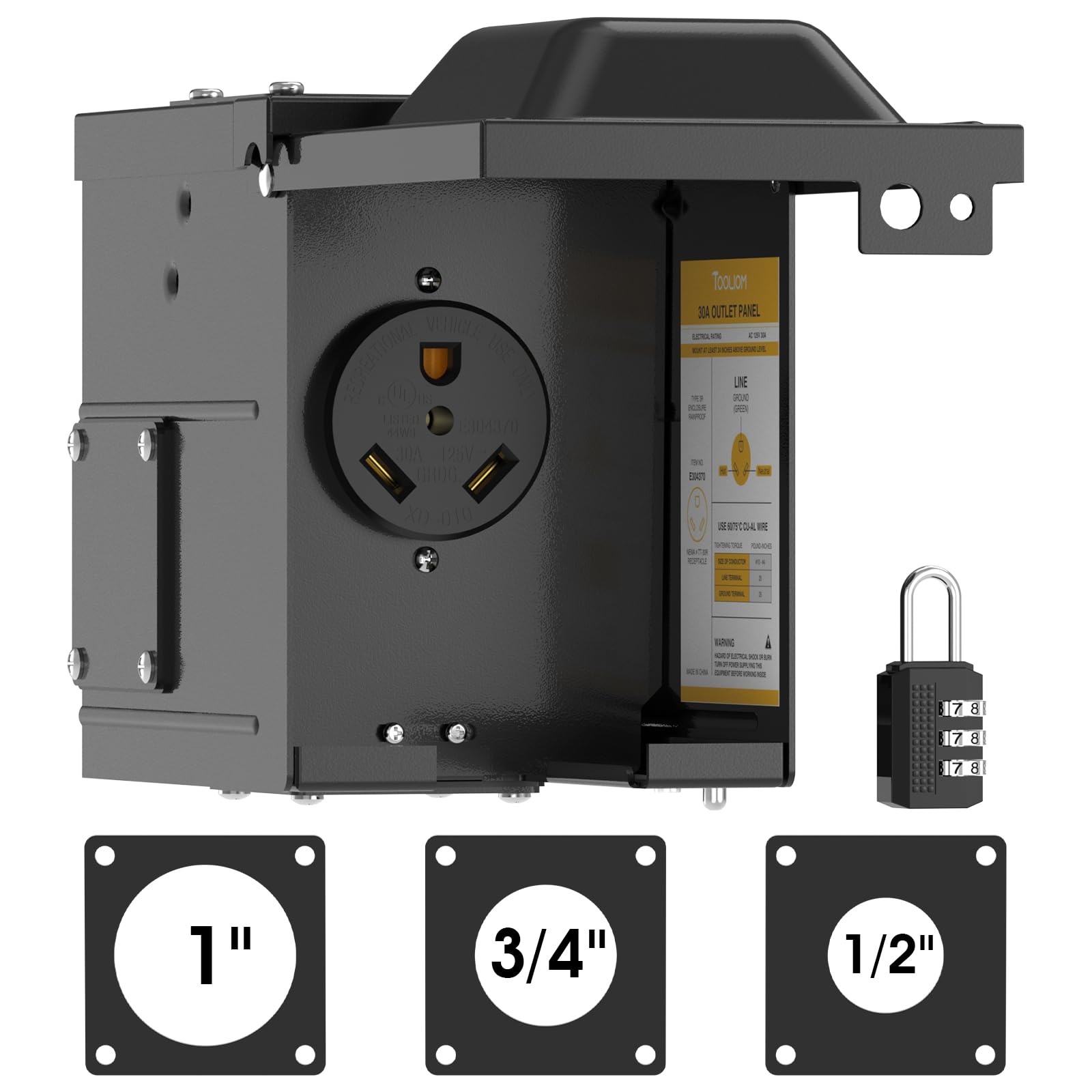 Snapklik.com : 30 Amp NEMA TT-30R RV Plug, Weatherproof EV/RV ...