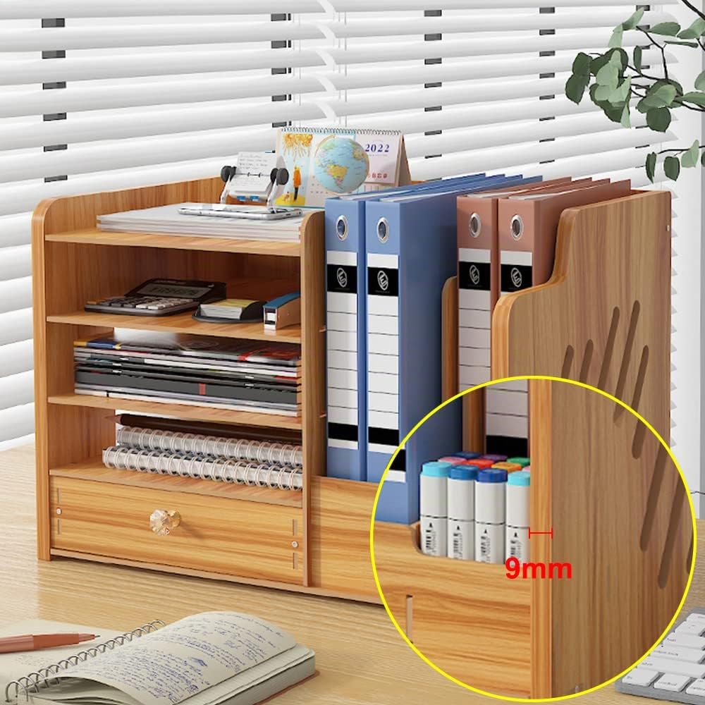 NUODWELL Schreibtisch-Organizer aus Holz, Schreibtisch-Datei-Organizer