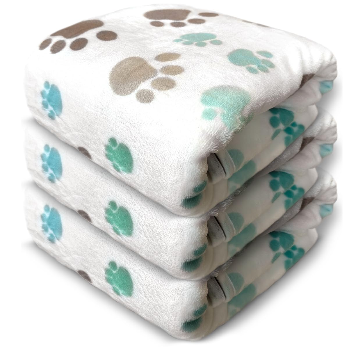 Mantas para perros grandes, 3 piezas de manta lavable de franela suave y esponjosa para mascotas, funda para cama y sofá, bonita manta estampada para cachorros, 60 x 50 pulgadas