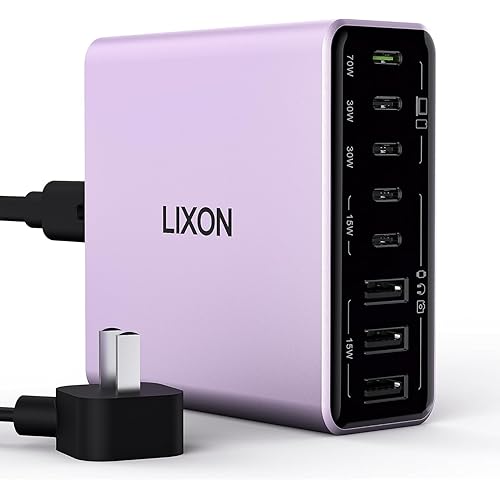 USB C Charger 200W USB C Charger Block,Upgraded GaN IV 8-Port Fast Charging Station Hub,PD 65W Laptop Charger Adapter Compatible with MacBook Pro/Air,DELL,Steam Deck,iPhone 16/15/14,Galaxy S23/22 etc