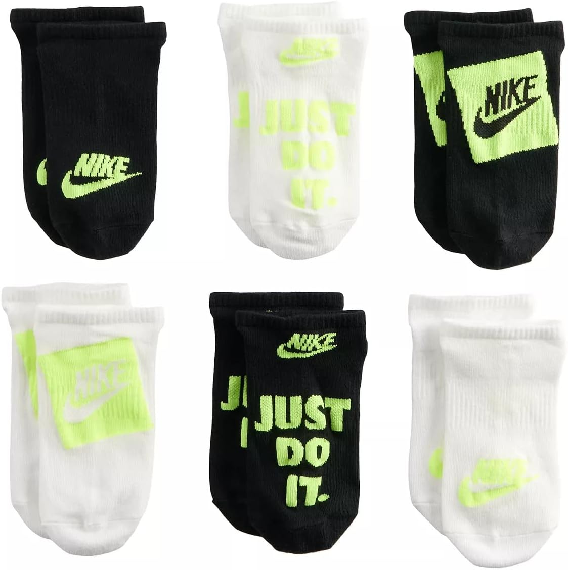 Nike Little Boys Everyday Lightweight No Show Socks 6 Pack (Multi(DB3824-901)/V, Medium)