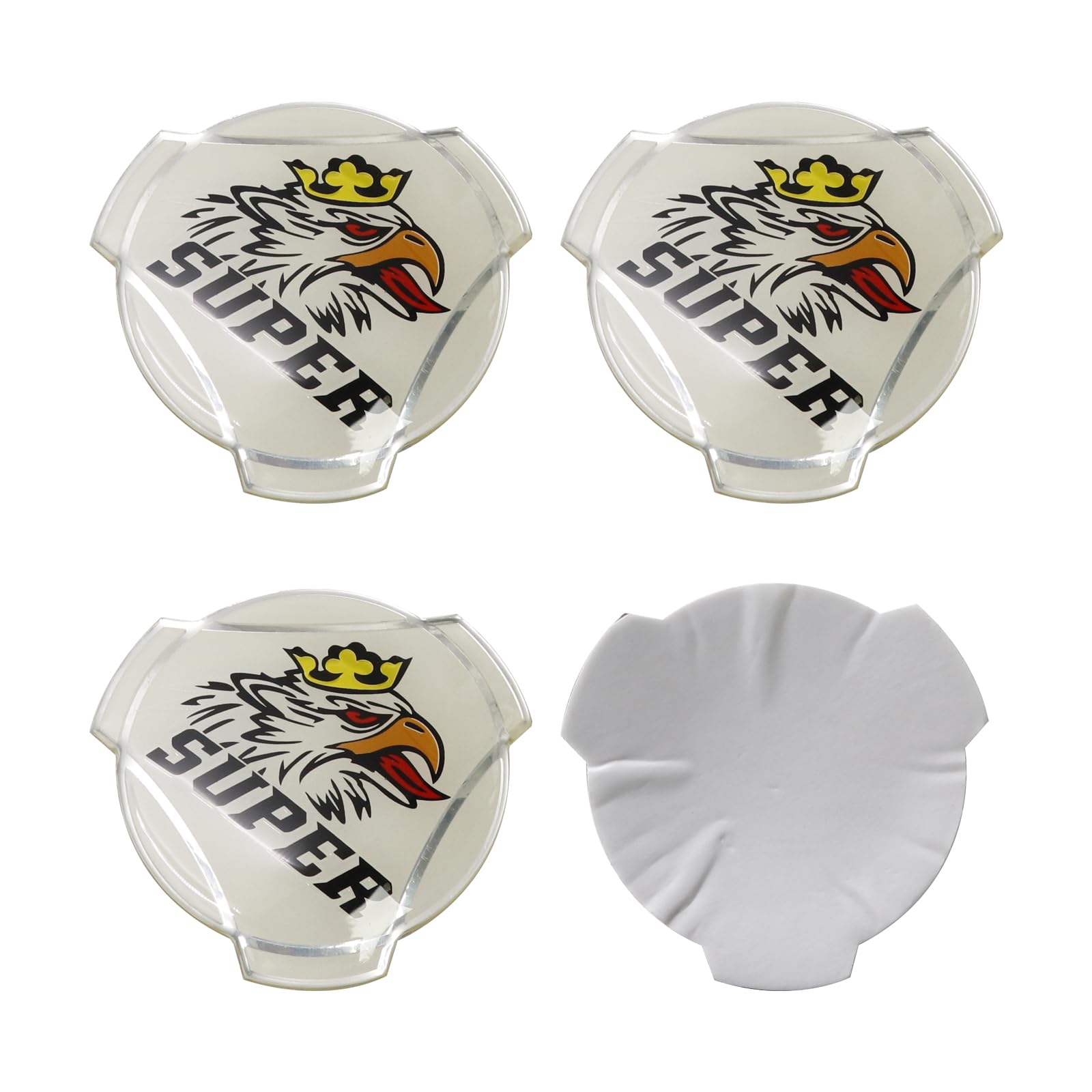 4 szt. Głowa Griffina SUPER logo aluminiowa naklejka do ciężarówki Scania kołpaki środkowe kołpaki odznaka emblemat naklejka pokrywa (biała)