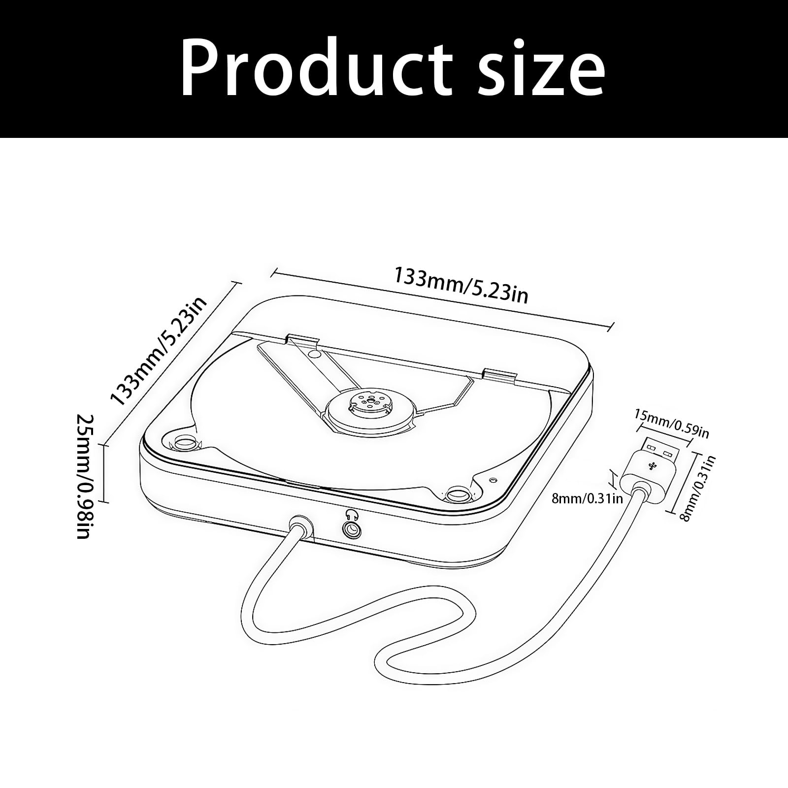 Lettore di dischi per auto portatile per sistemi audio con assistente USB e palmare per gli appassionati di musica Lettore di dischi per auto