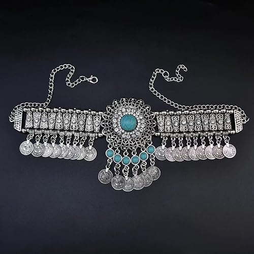 Miniatura 6 de idealway Gargantilla con colgante grueso y bohemio con borla tribal retro para mujer