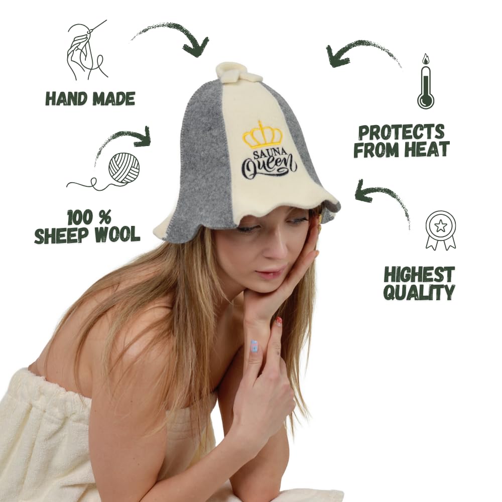 Amazon.com : Sauna Guru Sauna Hat 'Sauna Queen' White - 100
