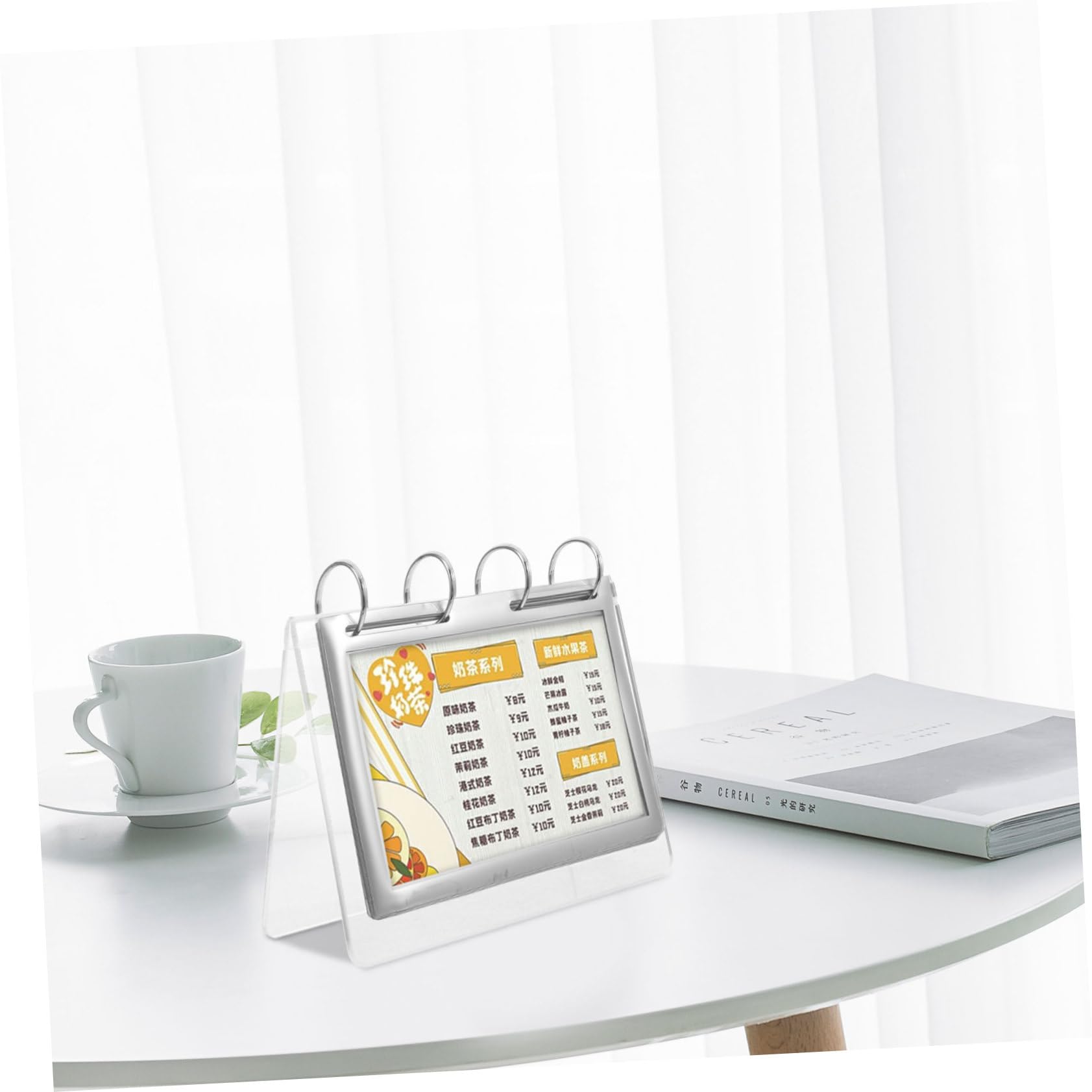 VILLCASE 4piezas Soporte De Exhibición Vertical Para Menús y Carteles Diseño Transparente y Estable Para Mesas Para Restaurantes y