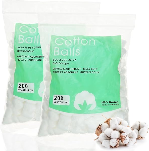Cersaty Bolas de Algodón Natural pack de 400 unidades
