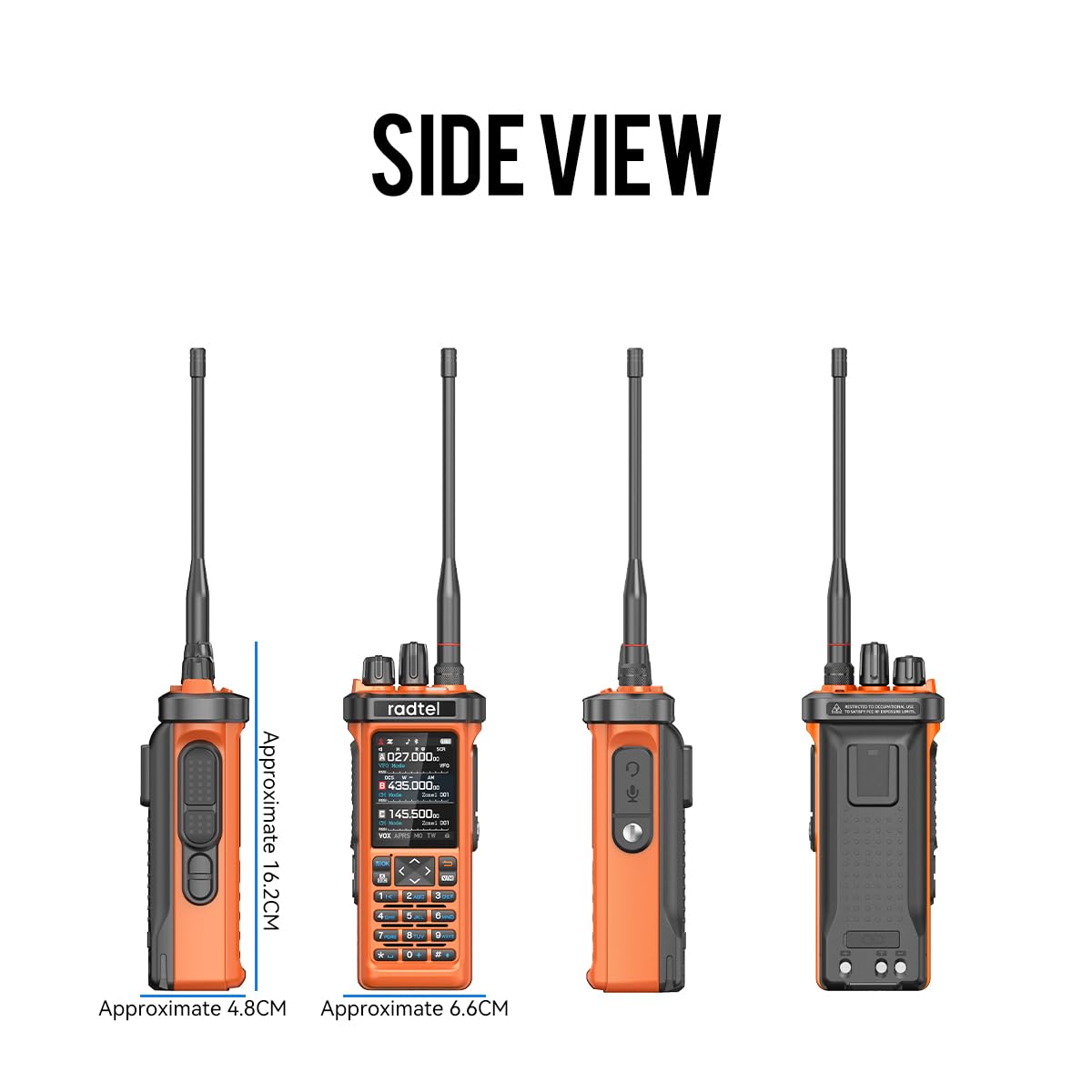 Radioaficionado Radtel RT-950 Pro GPS/APRS, walkie-Talkie portátil de Largo Alcance de 10 W, programación por aplicación Bluetooth, Color Naranja (con Cable de programación)