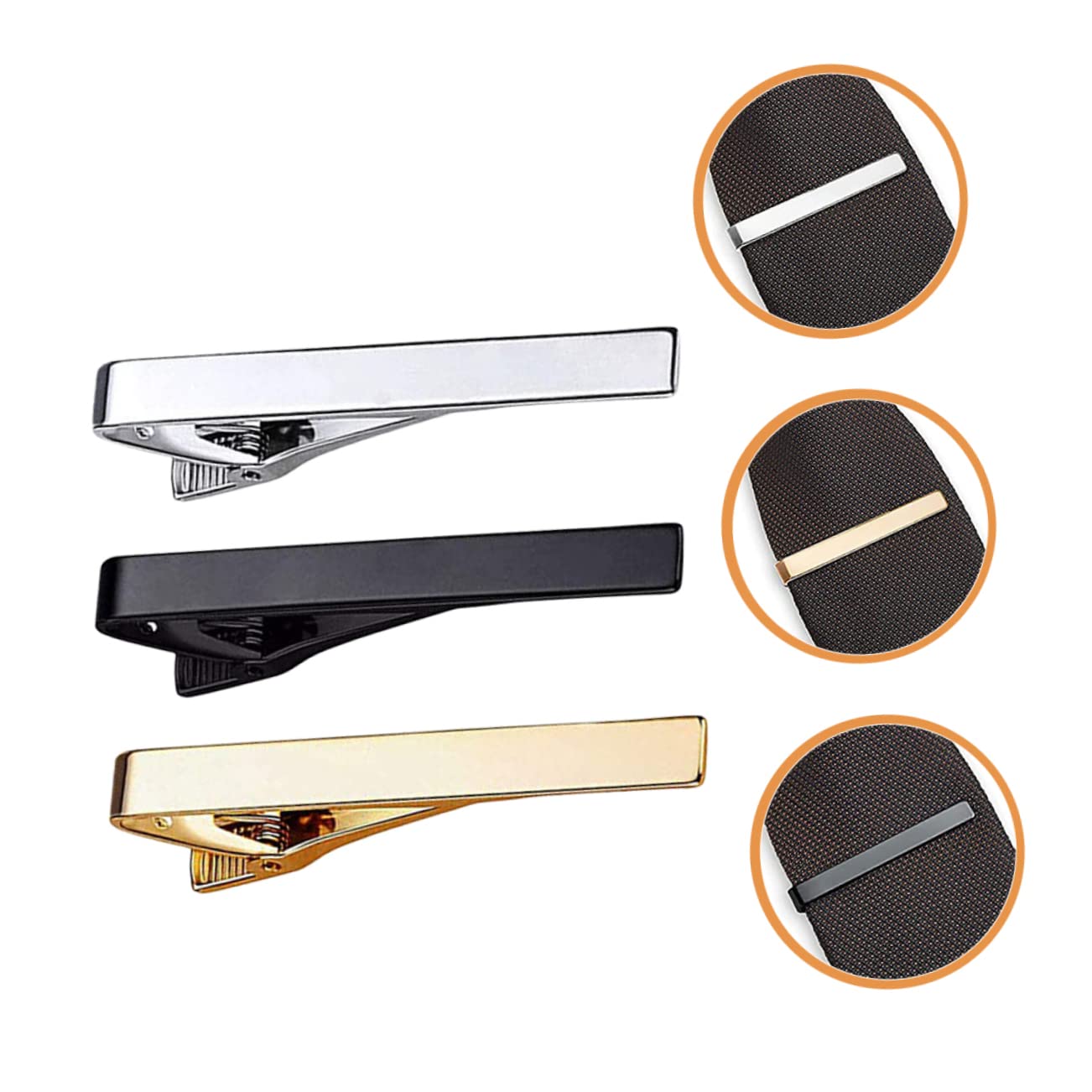 Pinzas para Corbata Clásicas para Hombre, 3 Piezas de Cobre
