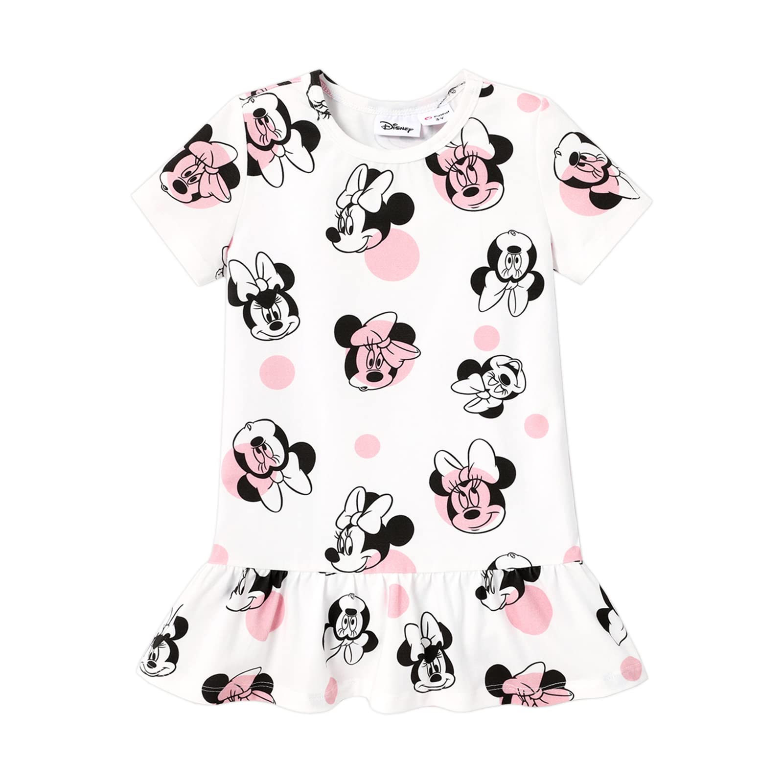 DisneyMickey and Friends Dress Toddler Girls Dresses Long Sleeve Ruffle Hem Dress A-line Dress