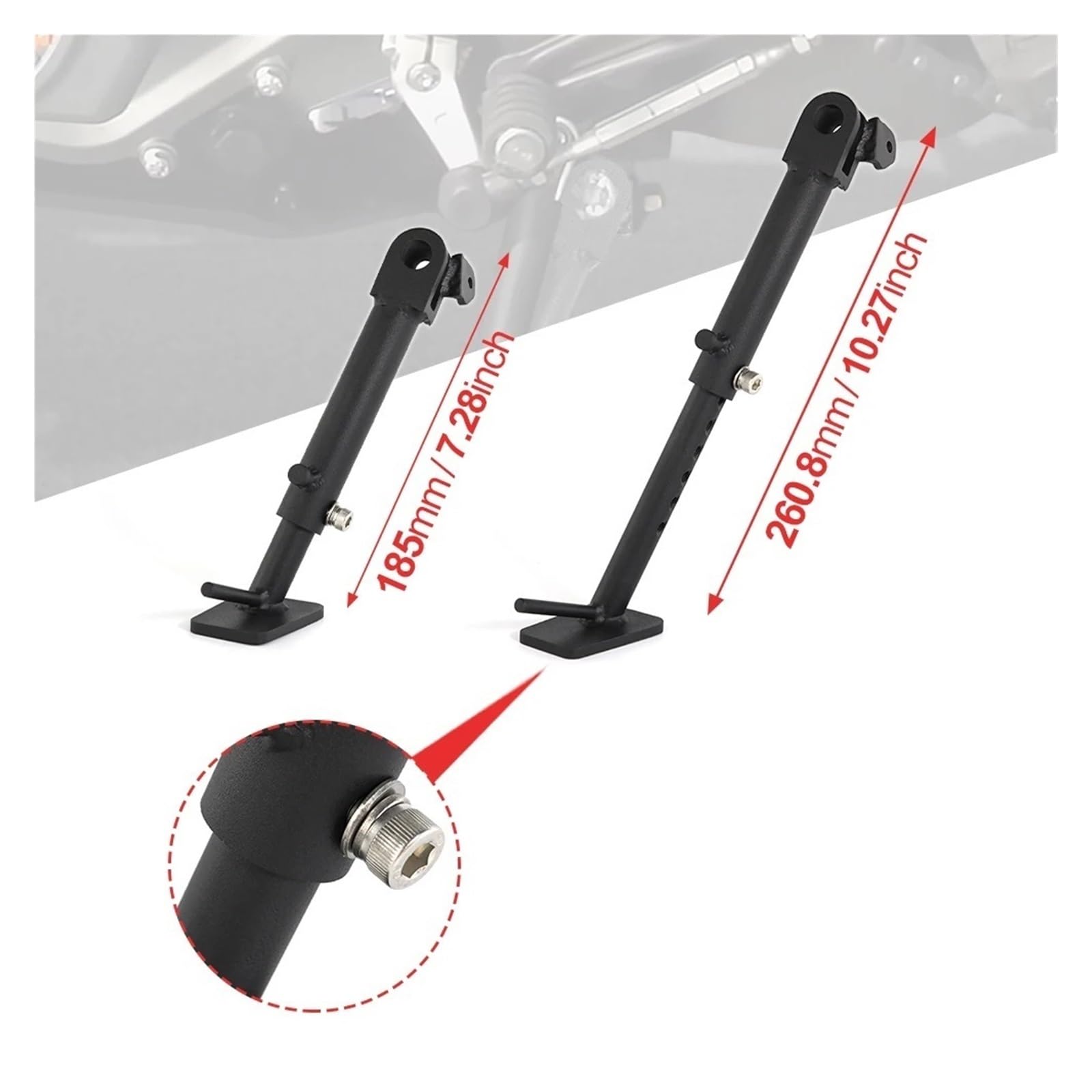 Caballete lateral ajustable para motocicleta para Almohadilla Para Lateral
