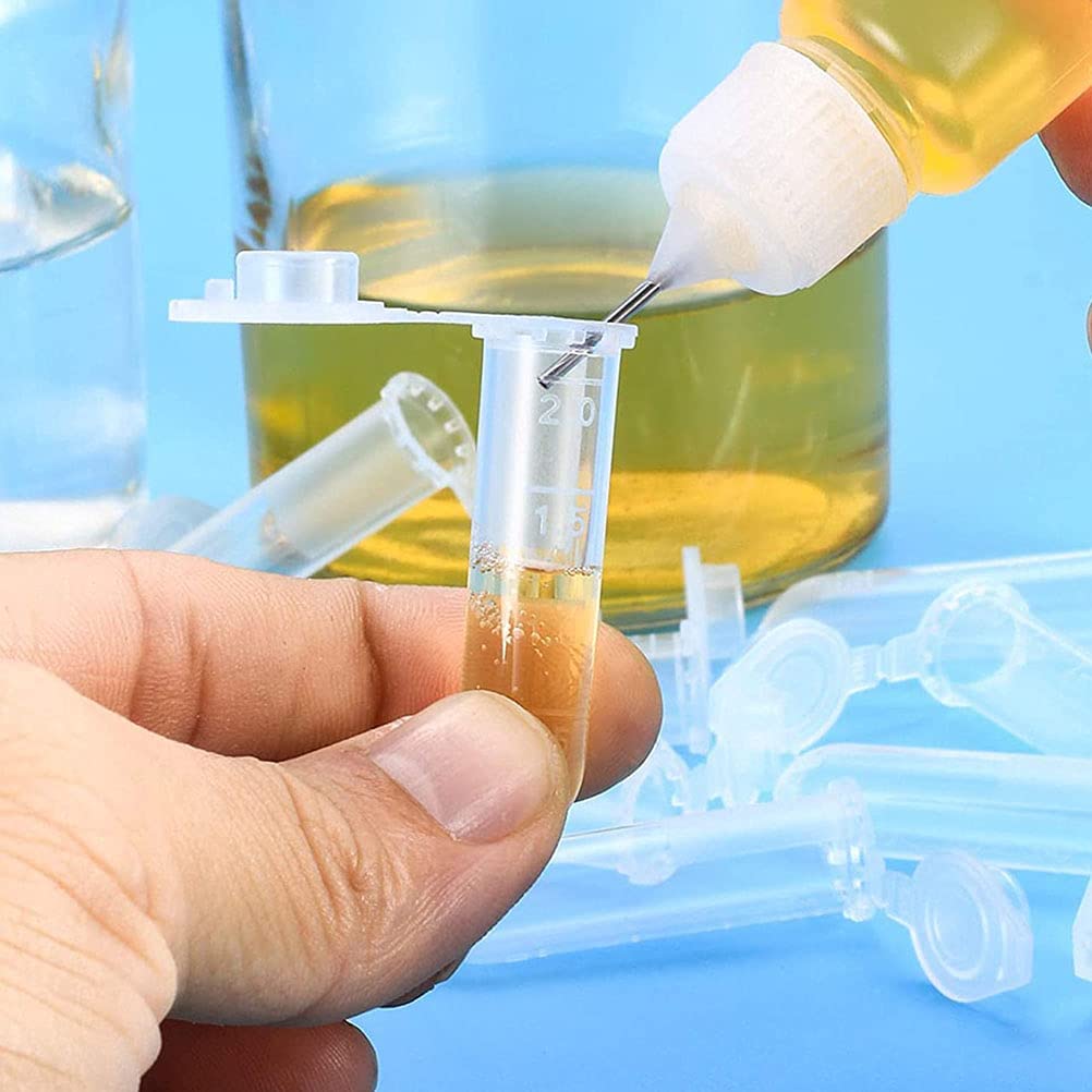 QUNINE Tubes à centrifuger de Laboratoire Scientifique de 5ml, 50 pièces, Tubes d'expérimentation à Couvercle à Pression