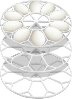 3 Pcs 10 Egg Capacity Tray Jumbo Goose Turkey Peacock Egg Heavy Breeds Tray Compatible with JGT360 Nurture Right 360 Incubator Turner, White