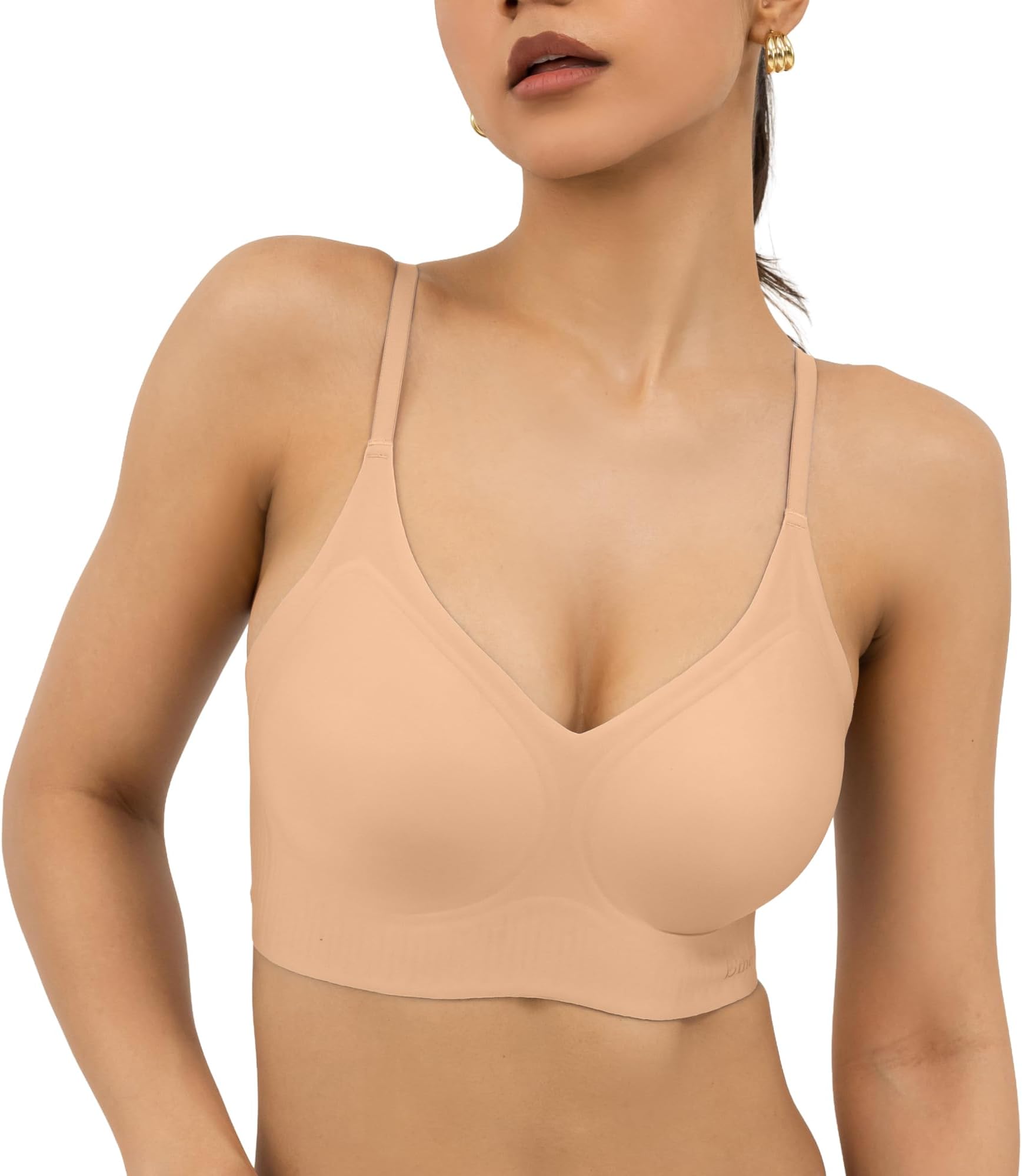 B’There Women’s Premium Full Coverage Seamless Bra | Molded Cup Non-Wired Everyday T-Shirt Bra with CloudSoft Second-Skin Comfort, Breathable Fabric & Lasting Support | Back Closure