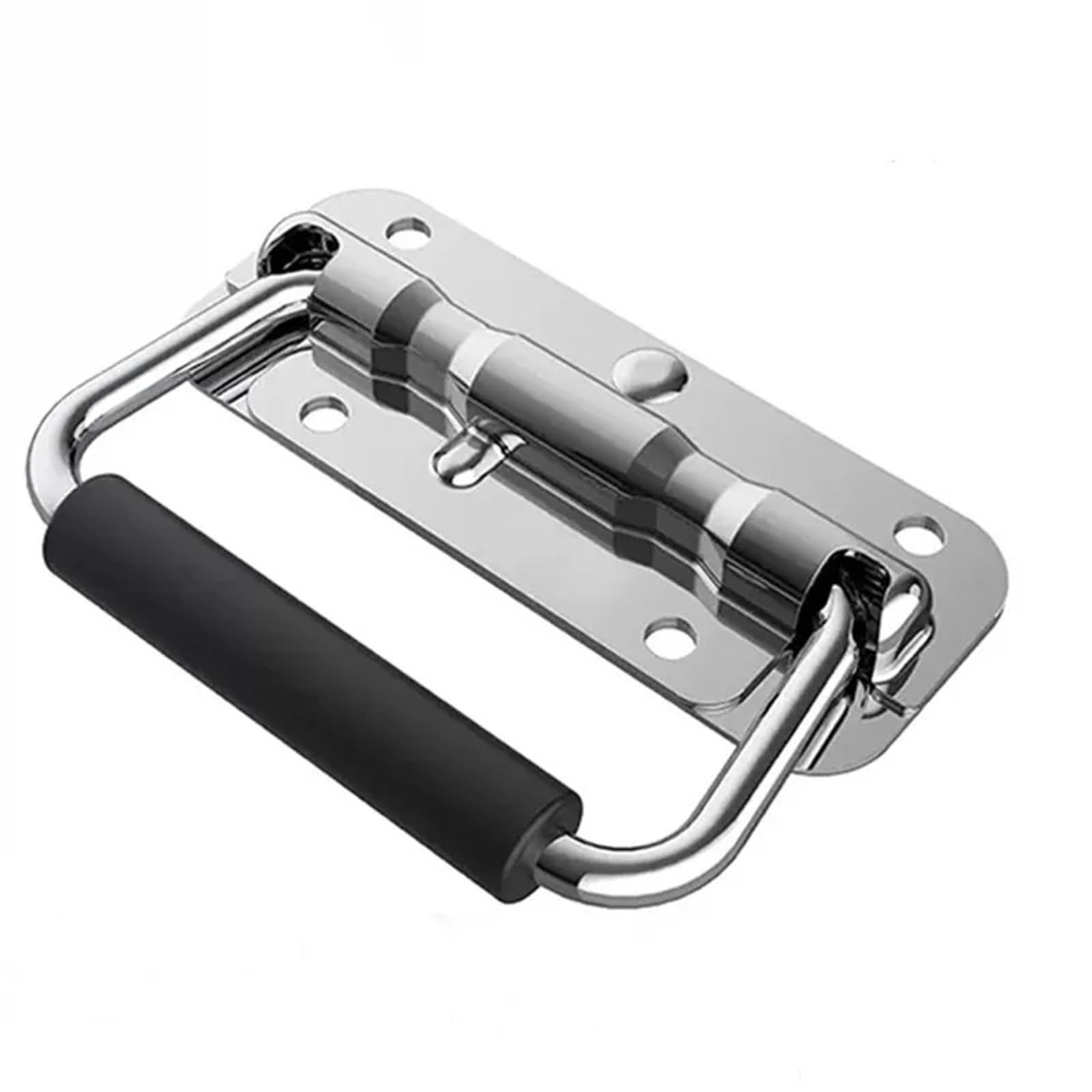 Doxicey 100Mm Luggage Handle 2Pcs 304 Stainless Steel Folding Handle Toolbox Movable Wooden Box Ring Industrial Equipment Spring For Suitcase Luggage Box Case(100Mm)