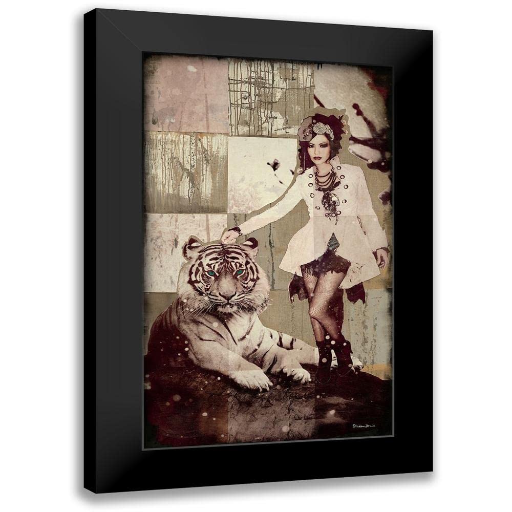 ArtDirect - Shirin Donia 12x18 Black Modern Framed Art Print Titled: Tigerfrau