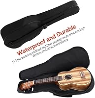 Vista 4 de Funda acolchada para ukelele de 23 pulgadas, impermeable, duradera, con correas ajustables para concierto