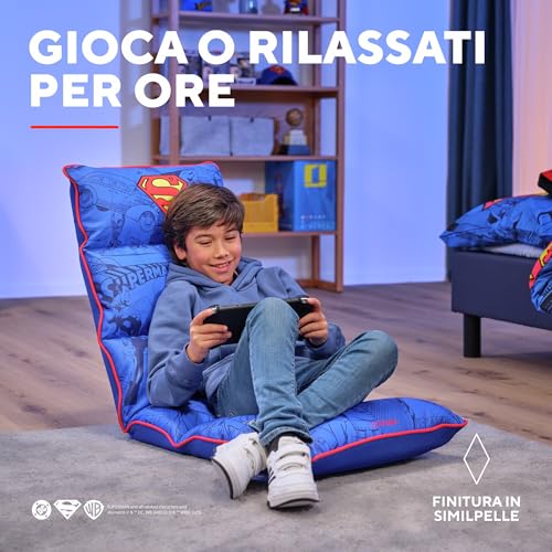 GXT 718 Rayzee Sedia Gaming Ripiegabile, Sedia Pieghevole con Schienale per Pavimento, Fino a 125 kg, Sedia da Terra Portatile per Console, Gioco, Lettura, Relax, TV, Bambini - Nero - Sedia gaming - Immagine 6