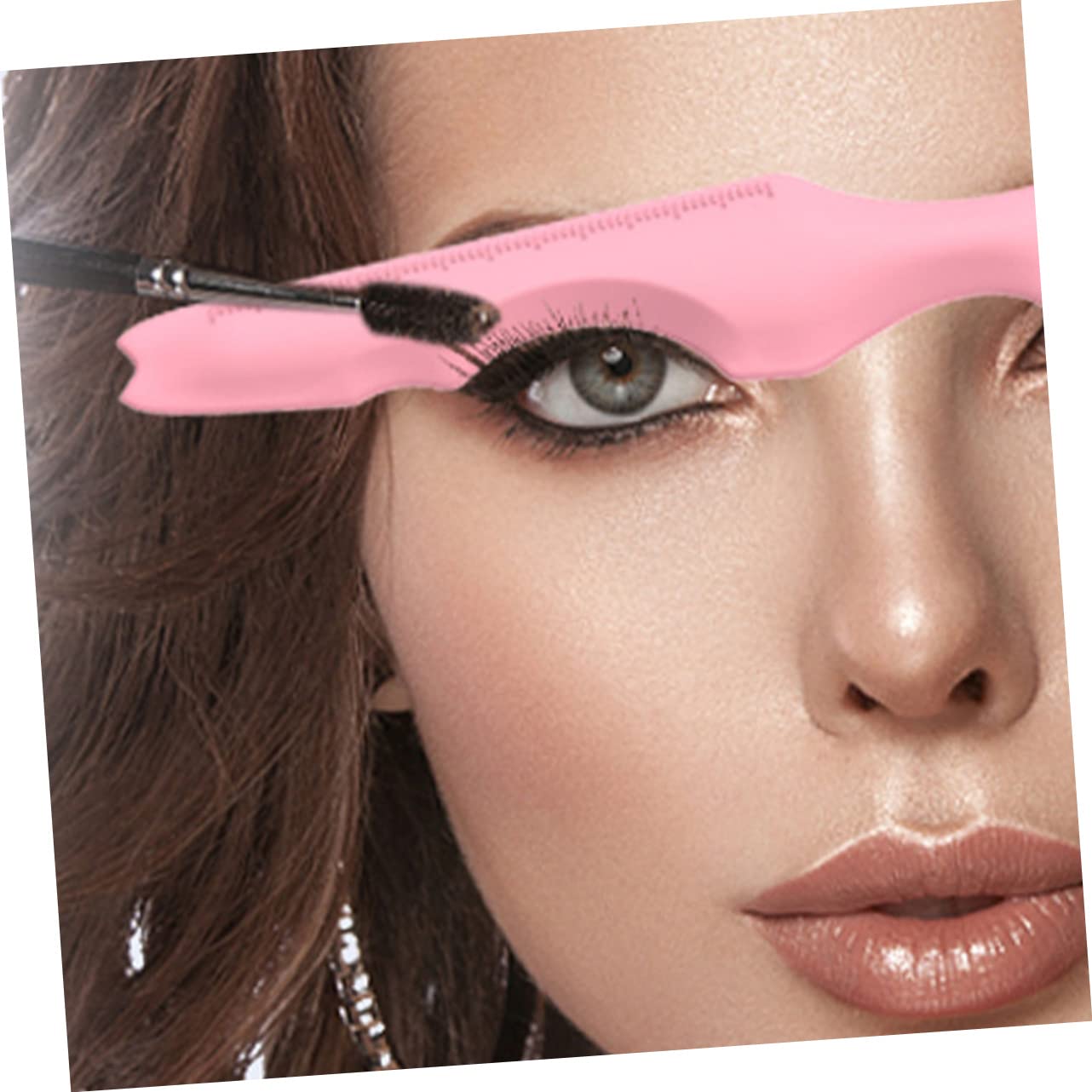 FRCOLOR 10 reglas de silicona delineador de ojos de silicona masajista máscara de ojos lápiz delineador de ojos sombra de ojos plantillas plantillas para la guía de cejas, herramienta de chaflán