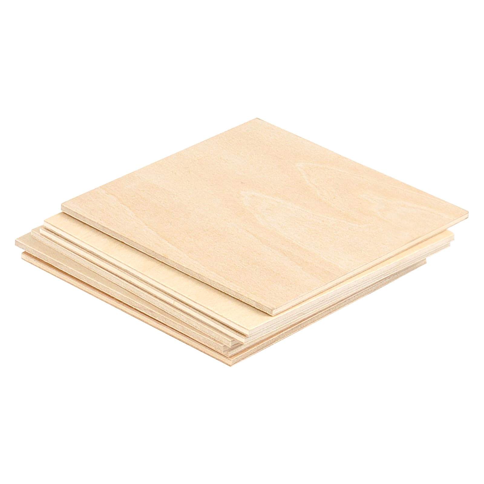 Lot de 100 feuilles carrées en tilleul de 3 mm, en contreplaqué brut, 100 x 100 mm
