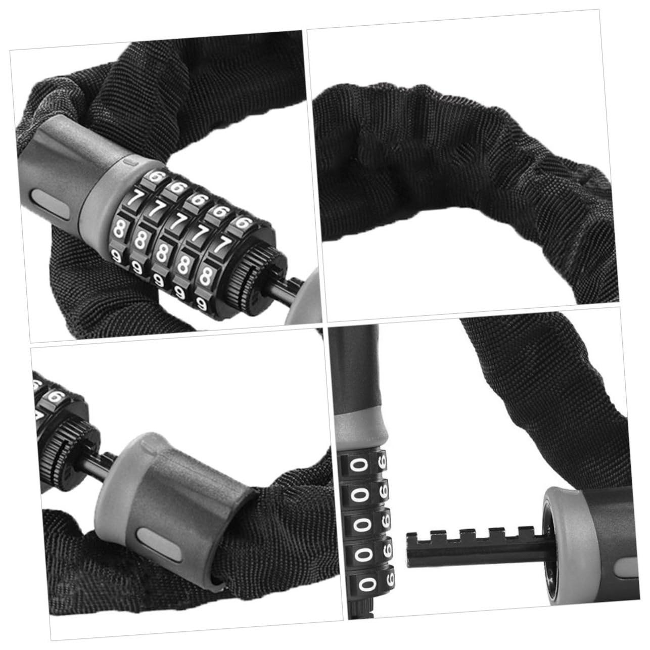Toddmomy Bike Security Lock Chain -Theft Code Lock for Motorbikes Scooters Random Color High Strength Material