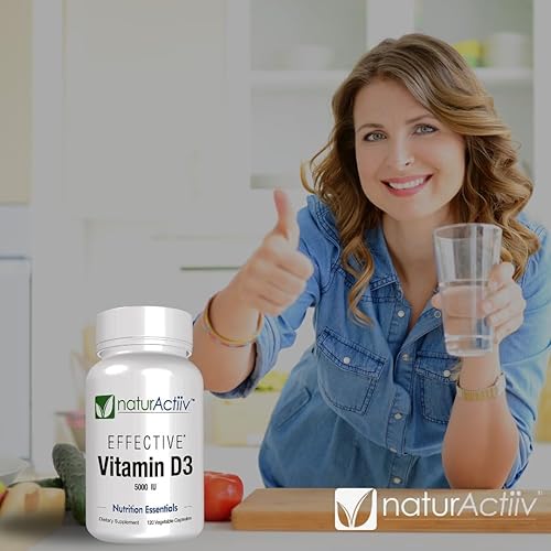 Miniatura 6 de Microcápsulas orgánicas de vitamina D3 de 5000 UI – Suplemento VIT D de alta resistencia para mujeres/hombres – Absorción rápida, aumenta los