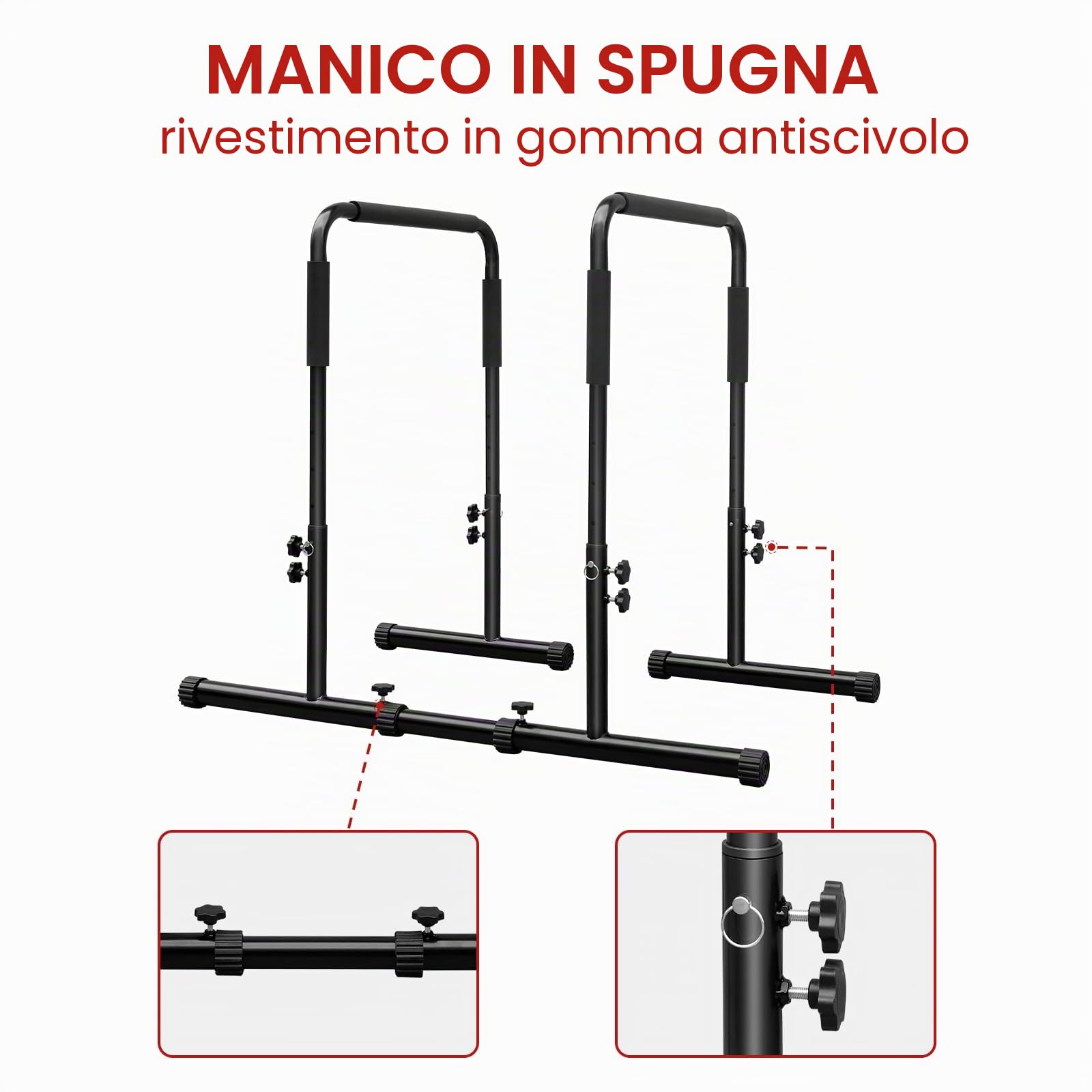 Barra regolabile per trazioni, in acciaio resistente, per flessioni parallele, stazione per flessioni a casa, palestra, allenamento di forza, attrezzature per esercizi fitness