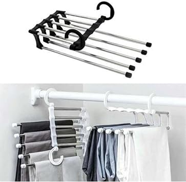 Movable In Cabinet Pants Tie Wrap Hanger System Organizer Layer Hanger