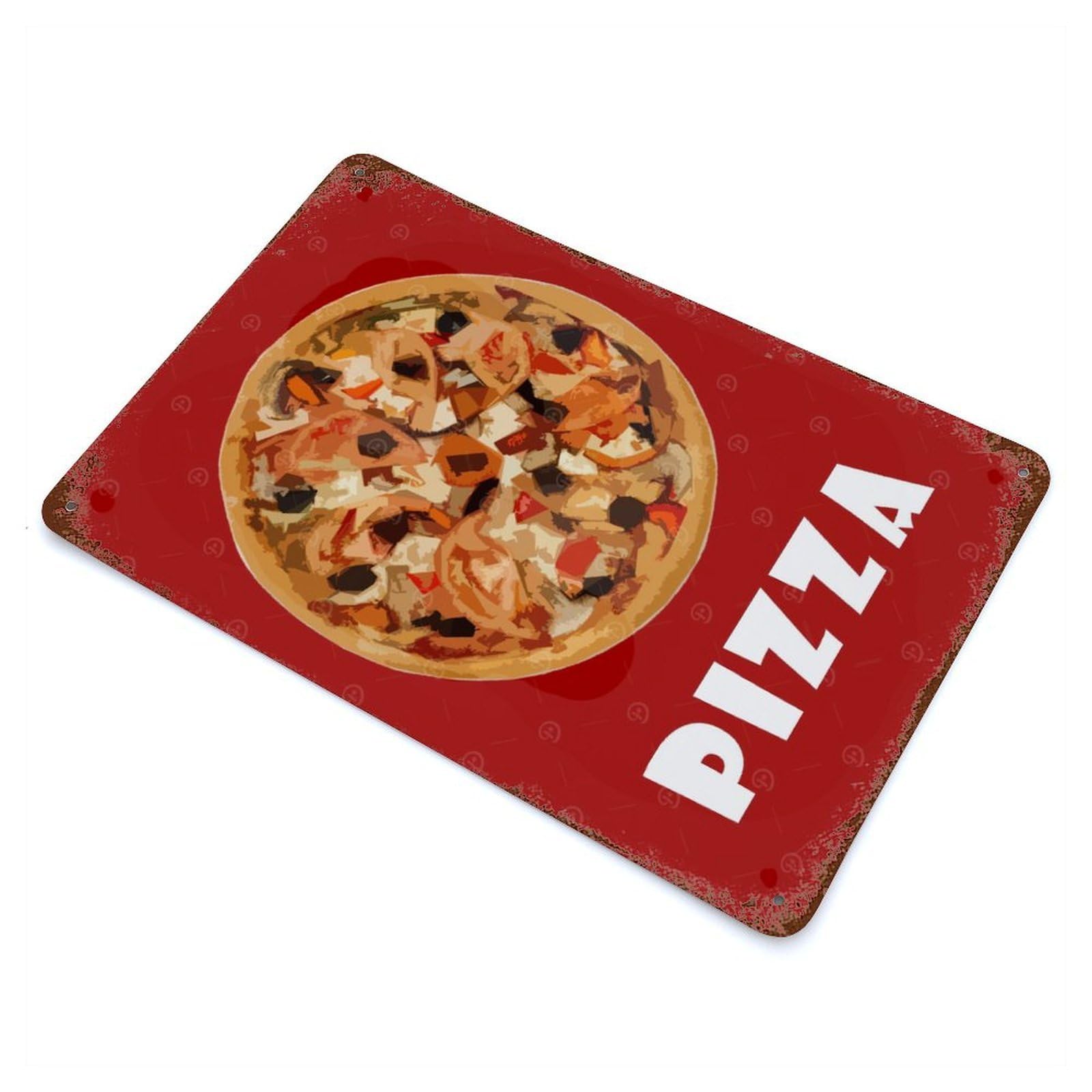 Pizza Art Decorative Tin Sign 11.8"x7.9", Farmhouse Wall Decor for Living Room, Hallway And Home Decor