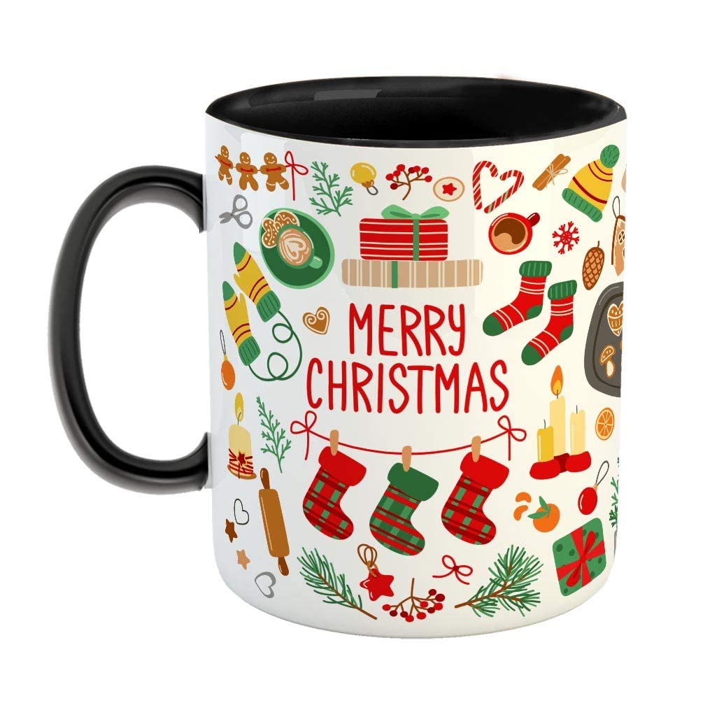 Merry Christmas Theme Printed Coffee Mug || Christmas Gifts for Men, Women, Friends and Family (350 Ml) (18)